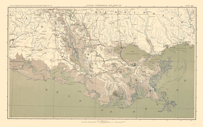 Historical Civil War Map - Mississippi Delta Region - Bien 1895 - 23 x 36.51 - Vintage Wall Art