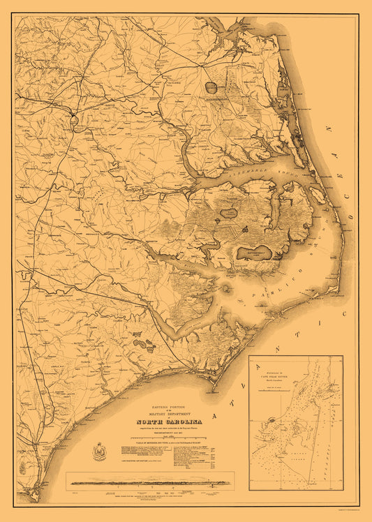 Historical Civil War Map - North Carolina Eastern Portion Military - Fillmore 1862 - 23 x 32.27 - Vintage Wall Art