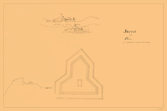 Historical Civil War Map - Paducah Kentucky Fort Opposite Plan - 1864 - 23 x 34.59 - Vintage Wall Art