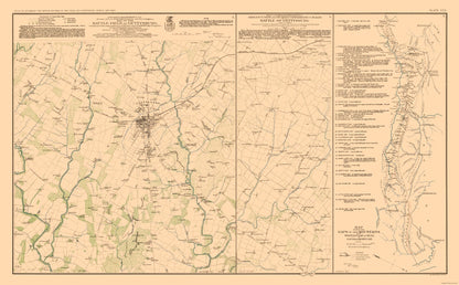 Historical Civil War Map - Gettysburg Battle Positions - Bien 1894 - 37.16 x 23 - Vintage Wall Art