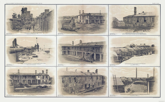 Historical Civil War Map - Charleston Harbor South Carolina - Bien 1894 - 37.18 x 23 - Vintage Wall Art
