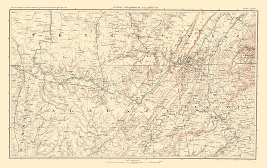 Historical Civil War Map - United States Southeastern -Bien 1895 - 23 x 36.59 - Vintage Wall Art