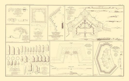 Historical Civil War Map - Union Confederate Armies Sieges Defenses - Bien 1895 - 23 x 36.51 - Vintage Wall Art