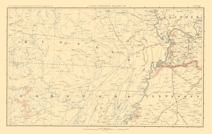 Historical Civil War Map - United States South Central - Bien 1895 - 23 x 36.34 - Vintage Wall Art