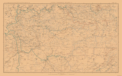 Historical Civil War Map - Illinois Indiana Tennessee Kentucky - Bien 1894 - 37.00 x 23 - Vintage Wall Art