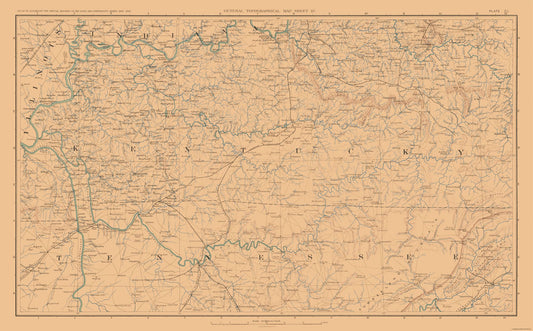 Historical Civil War Map - Illinois Indiana Tennessee Kentucky - Bien 1894 - 37.00 x 23 - Vintage Wall Art