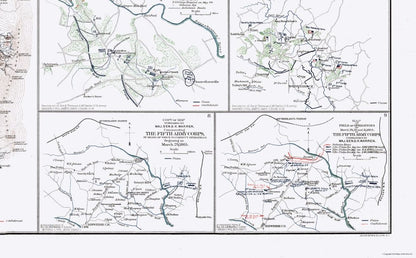 Historical Civil War Map - Virginia Maryland Major Battles - Bien 1894 - 37.09 x 23 - Vintage Wall Art