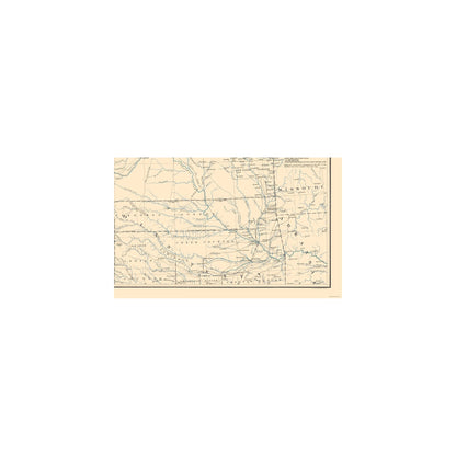 Historical Civil War Map - Kansas Texas Indian Territory - Bien 1894 - 37.16 x 23 - Vintage Wall Art