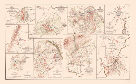 Historical Civil War Map - Union Confederate Armies - Hotchkiss 1895 - 23 x 37.01 - Vintage Wall Art