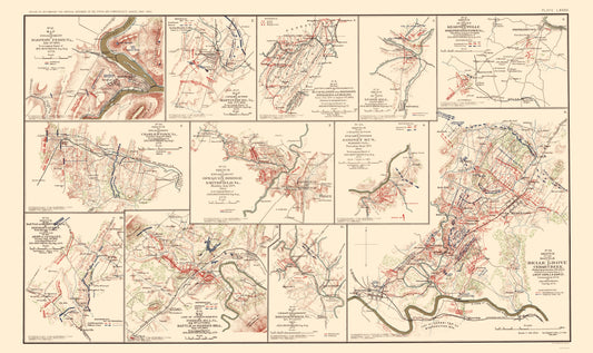 Historical Civil War Map - Union Confederate Armies - Hotchkiss 1895 - 23 x 38.69 - Vintage Wall Art