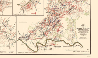 Historical Civil War Map - Union Confederate Armies - Hotchkiss 1895 - 23 x 38.69 - Vintage Wall Art