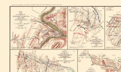 Historical Civil War Map - Union Confederate Armies - Hotchkiss 1895 - 23 x 38.69 - Vintage Wall Art
