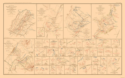 Historical Civil War Map - Virginia Battle Plans - Hotchkiss 1894 - 36.75 x 23 - Vintage Wall Art