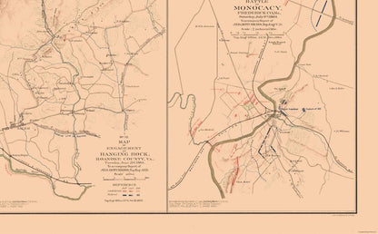 Historical Civil War Map - Virginia Maryland Battle Positions - Hotchkiss 1894 - 37.11 x 23 - Vintage Wall Art