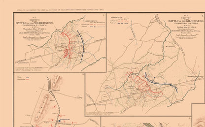 Historical Civil War Map - Virginia Maryland Battle Positions - Hotchkiss 1894 - 37.11 x 23 - Vintage Wall Art