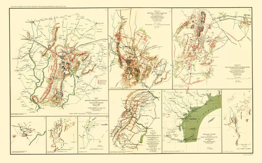 Historical Civil War Map - Texas Virginia Pennsylvania Georgia - Hotchkiss 1863 - 23 x 36.96 - Vintage Wall Art