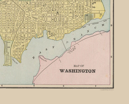 Historic City Map - Washington DC - Cram 1892 - 28.49 x 23 - Vintage Wall Art