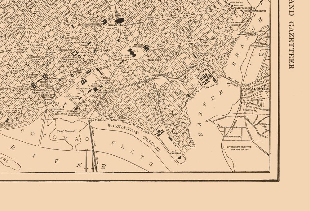 Historic City Map - Washington DC - Reynold 1921 - 33.73 x 23 - Vintage Wall Art