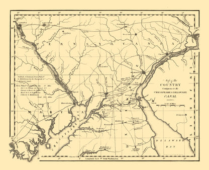 Historic State Map - Delaware - Tanner 1824 - 28.29 x 23 - Vintage Wall Art