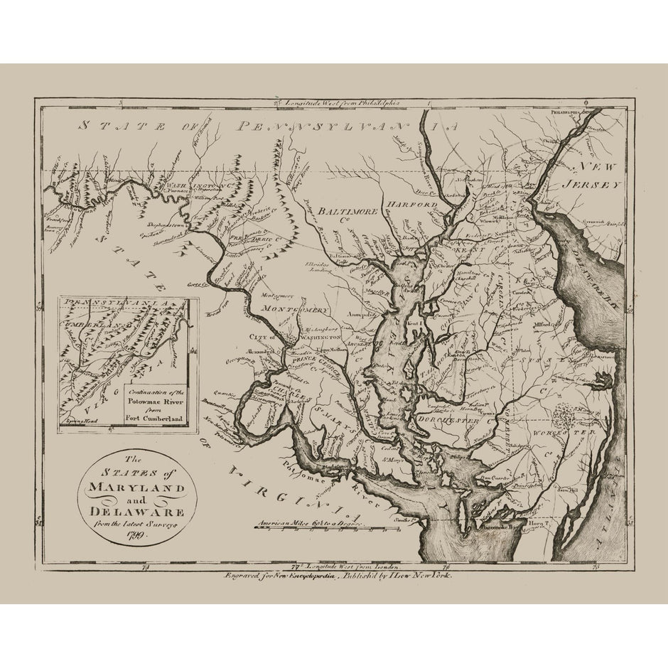 Delaware Historical City Map Prints | Vintage City Maps – Maps of the Past