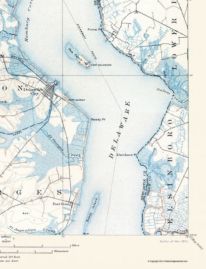 Topographical Map - Wilmington Delaware Quad - USGS 1906 - 23 x 29.99 - Vintage Wall Art