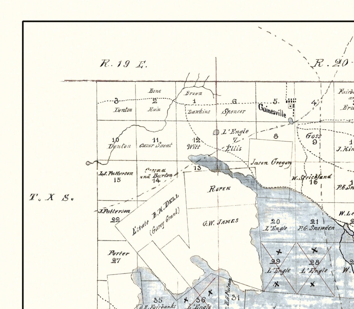 Historic County Map - Alachua County Florida - 1890 - 26.31 x 23 - Vintage Wall Art