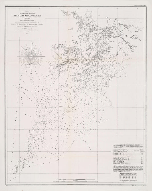 Historic Nautical Map - Cedar Keys - Duval 1889 - 23 x 28.97 - Vintage Wall Art