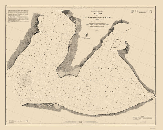 Historic Nautical Map - Escambia - USCS 1861 - 23 x 28.82 - Vintage Wall Art