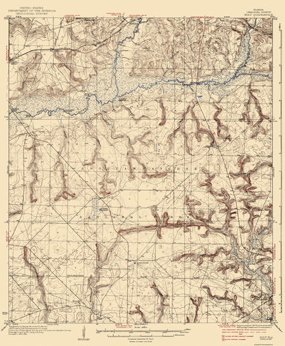 Topographical Map - Holt Florida Quad - USGS 1937 - 23 x 27.98 - Vintage Wall Art