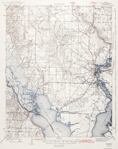 Topographical Map - Milton Florida Quad - USGS 1943 - 23 x 28.92 - Vintage Wall Art