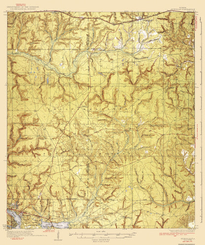 Topographical Map - Niceville Florida Quad - USGS 1936 - 23 x 27.49 - Vintage Wall Art