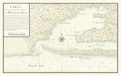 Historic City Map - Pensacola Florida - 1780 - 36.66 x 23 - Vintage Wall Art