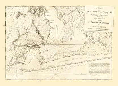 Historic City Map - Pensacola Florida - Des Barres 1780 - 31.60 x 23 - Vintage Wall Art