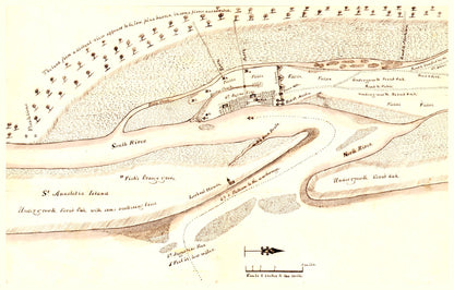 Historic City Map - St Augustine Florida - Birch 1819 - 35.91 x 23 - Vintage Wall Art