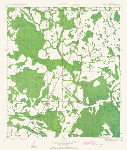 Topographical Map - White City Florida Quad- USGS 1943 - 23 x 27.04 - Vintage Wall Art