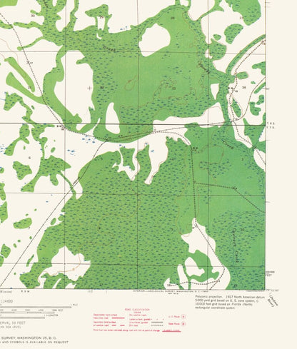 Topographical Map - White City Florida Quad- USGS 1943 - 23 x 27.04 - Vintage Wall Art