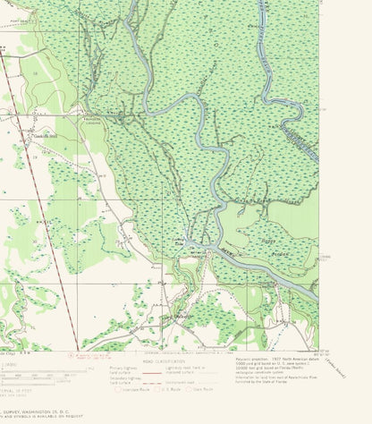 Topographical Map - Wewahitchka Florida Quad - USGS 1944 - 23 x 26.23 - Vintage Wall Art