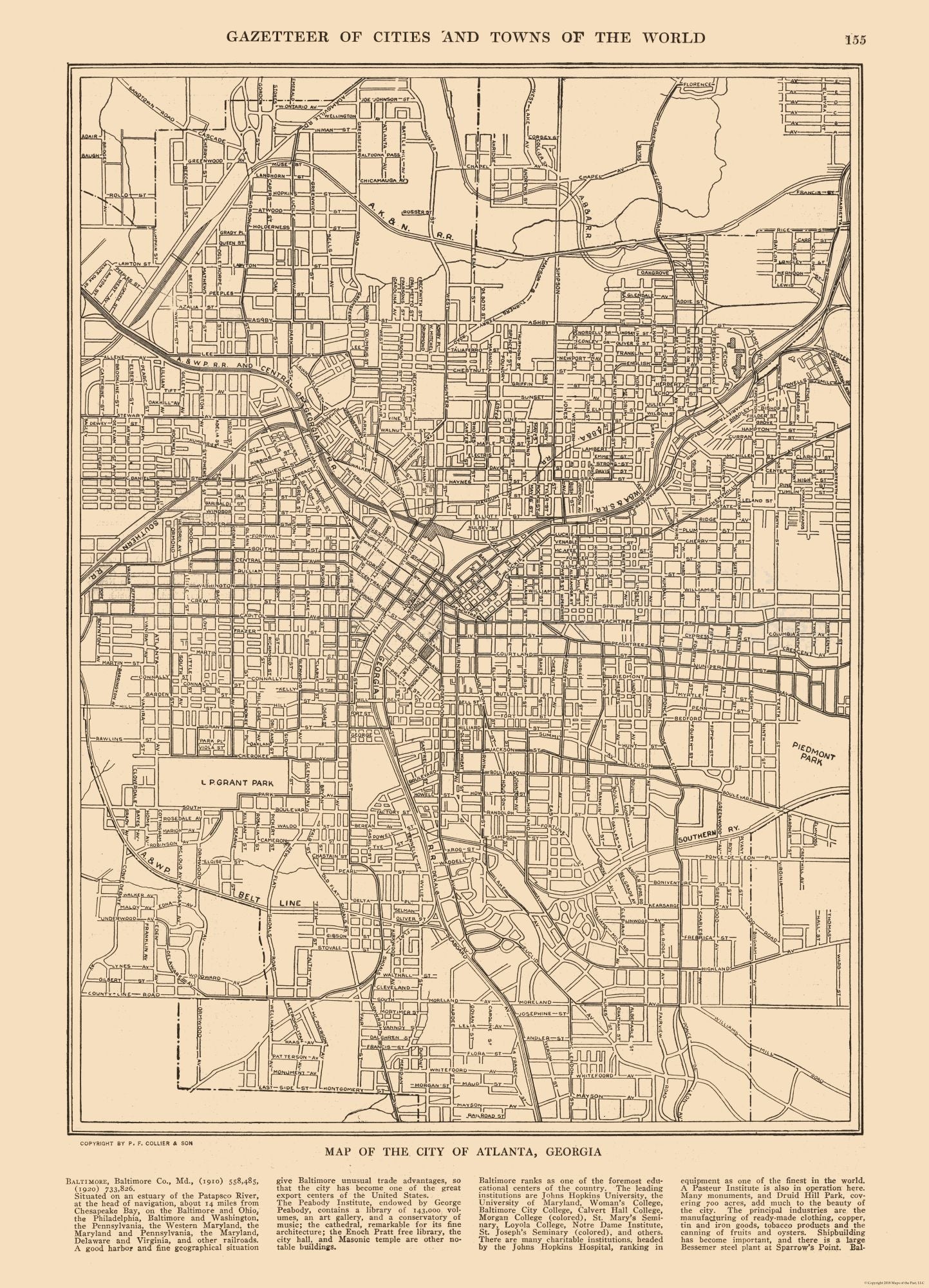 Historic City Map - Atlanta Georgia - Reynold 1921 - 23 x 31.88 - Vintage Wall Art