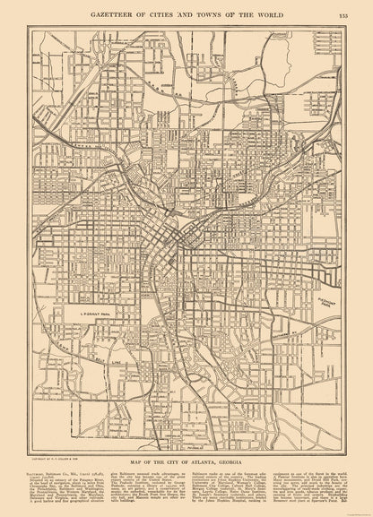 Historic City Map - Atlanta Georgia - Reynold 1921 - 23 x 31.88 - Vintage Wall Art