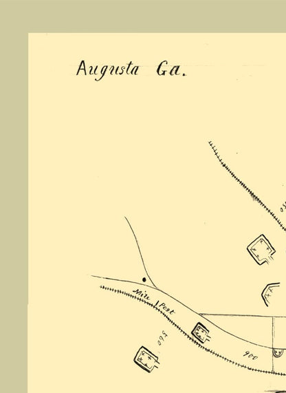 Historical Civil War Map - Augusta Georgia - 1864 - 23 x 31.55 - Vintage Wall Art