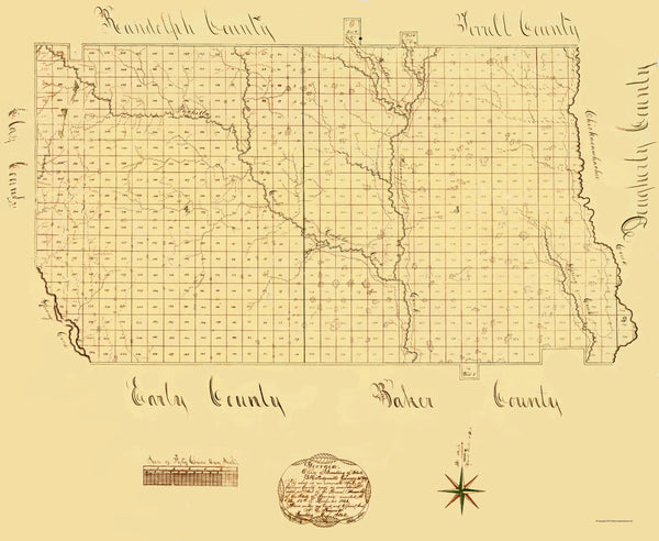 Historic County Map- Calhoun County Georgia - Secretary of State 1866 ...