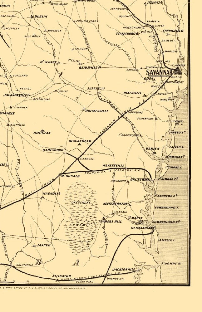 Historical Civil War Map - Georgia Army - Prang 1864 - 23 x 35.53 - Vintage Wall Art