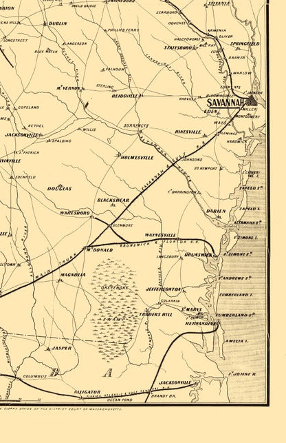 Historical Civil War Map - Georgia Army - Prang 1864 - 23 x 35.53 - Vintage Wall Art