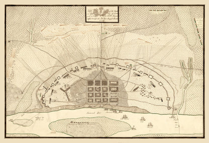 Historic City Map - Savannah Georgia - Prevost 1779 - 33.46 x 23 - Vintage Wall Art