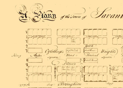 Historic City Map - Savannah Georgia - Carson 1761 - 32.04 x 23 - Vintage Wall Art