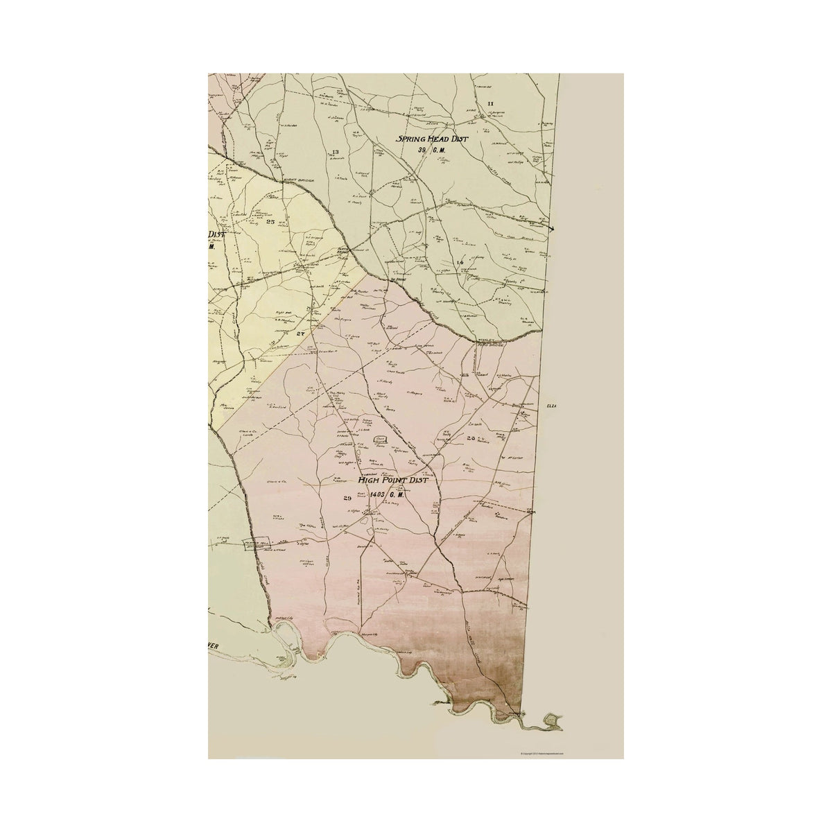 Toombs County Map Historic County Map - Toombs County Georgia - Hudgins 1913 - 23 x 37.9 ...