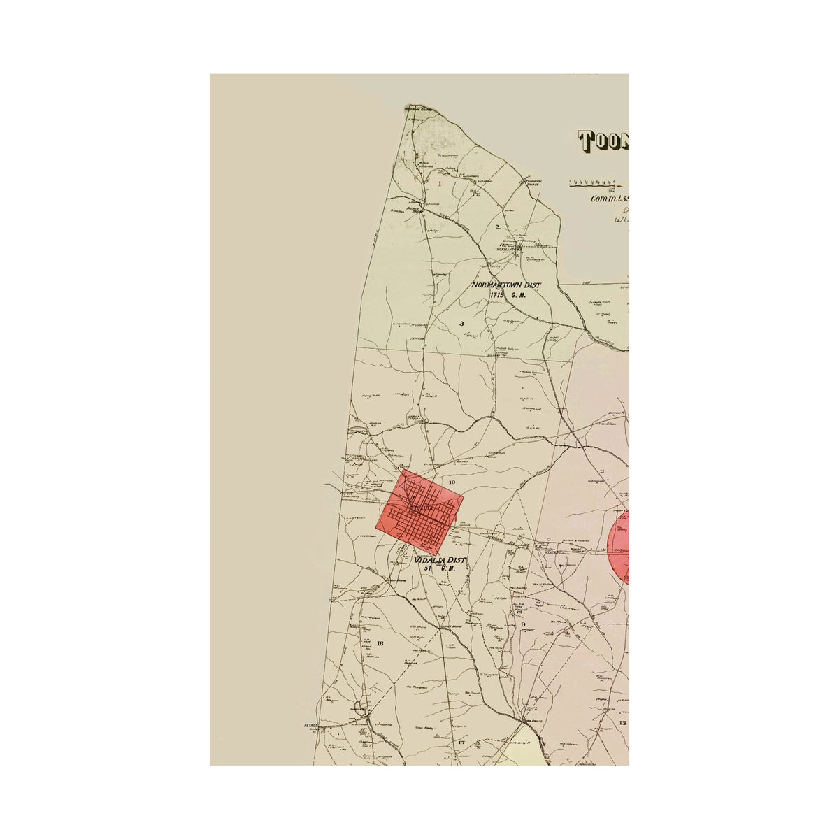 Toombs County Map Historic County Map - Toombs County Georgia - Hudgins 1913 - 23 x 37.9 ...
