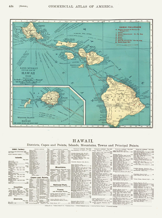 Historic State Map - Hawaii - Rand McNally 1902 - 23 x 30.95 - Vintage Wall Art