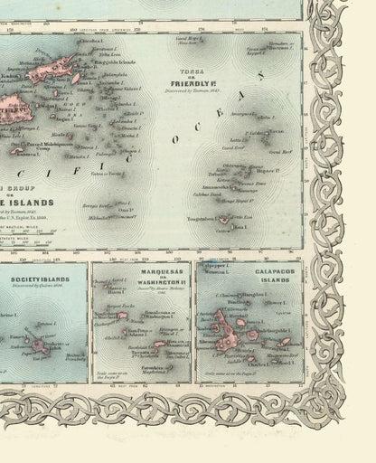 Historic State Map - Hawaii - Colton 1855 - 23 x 28.27 - Vintage Wall Art