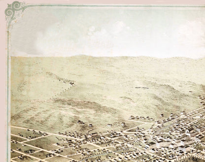 Historic Panoramic View - Council Bluffs Iowa - Ruger 1868 - 23 x 29.05 - Vintage Wall Art